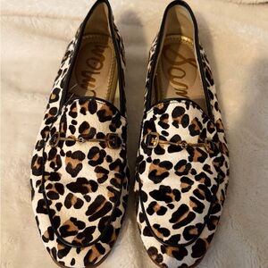 Sam Edelman Leopard Print Flats with Gold Detail